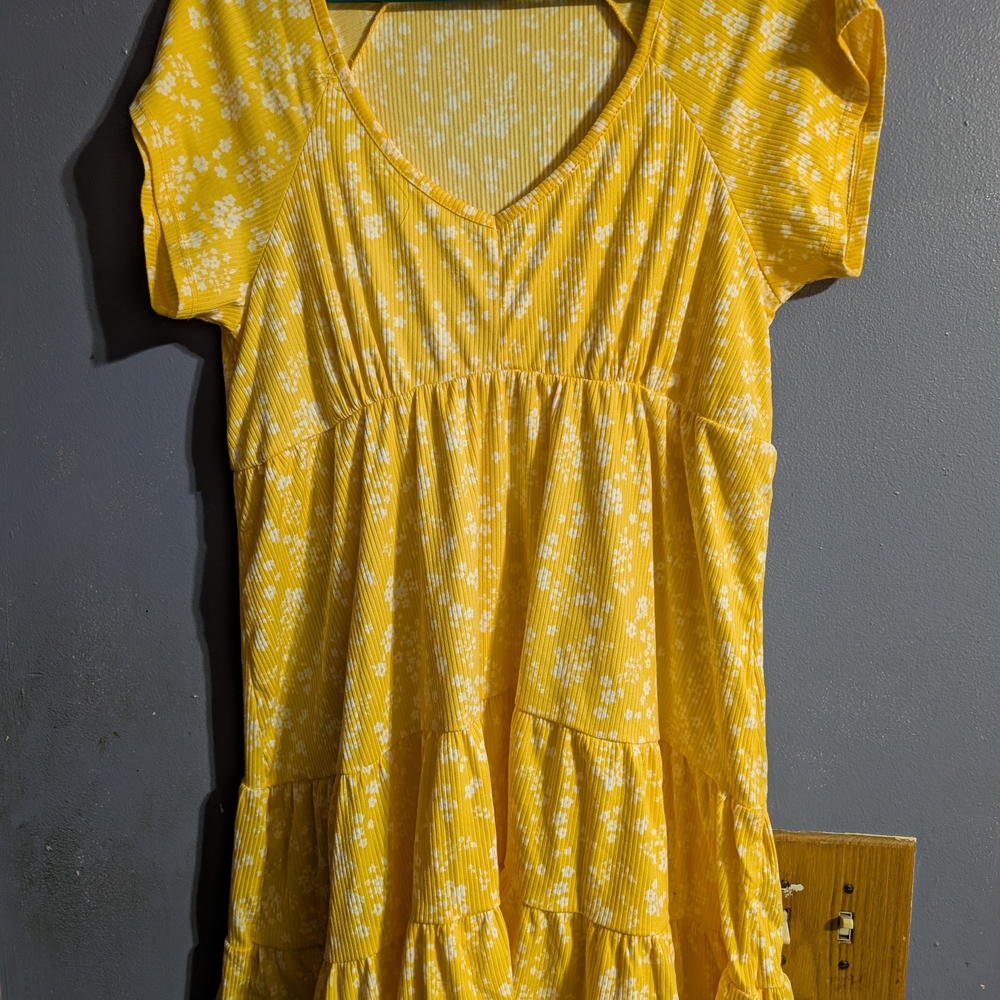 No Boundaries Yellow Floral Mini Dress